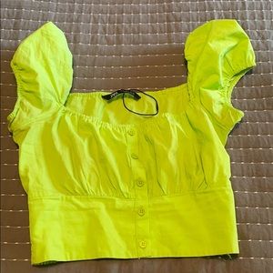 Zara neon green blouse